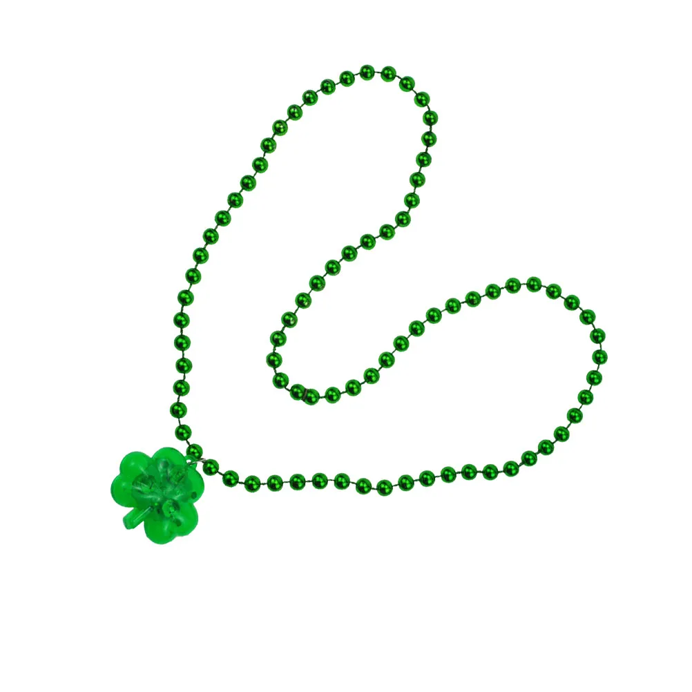 2 PCS LED Light Necklace Eye-catching Shamrock Patricks Day Glowing Jewelry