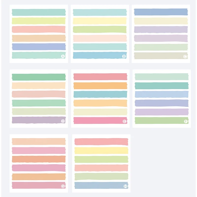 Sticky Note Memo Pad Creative Colorful Stripes Morandi Message Scheduler Paper Sticky Notes School Office Stationery Supplies