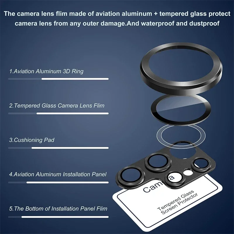 Metal Tempered Glass Camera Lens Protector for Samsung Galaxy S25 Ultra/S24 Ultra/S23 Ultra/S24 Plus/S25 plus - Film Cover