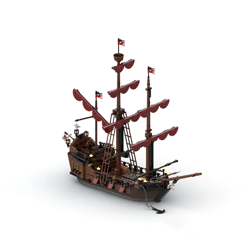 MOC-114510 Port Sovachi pirate town ship port terminal scene assembled building block toy ornament