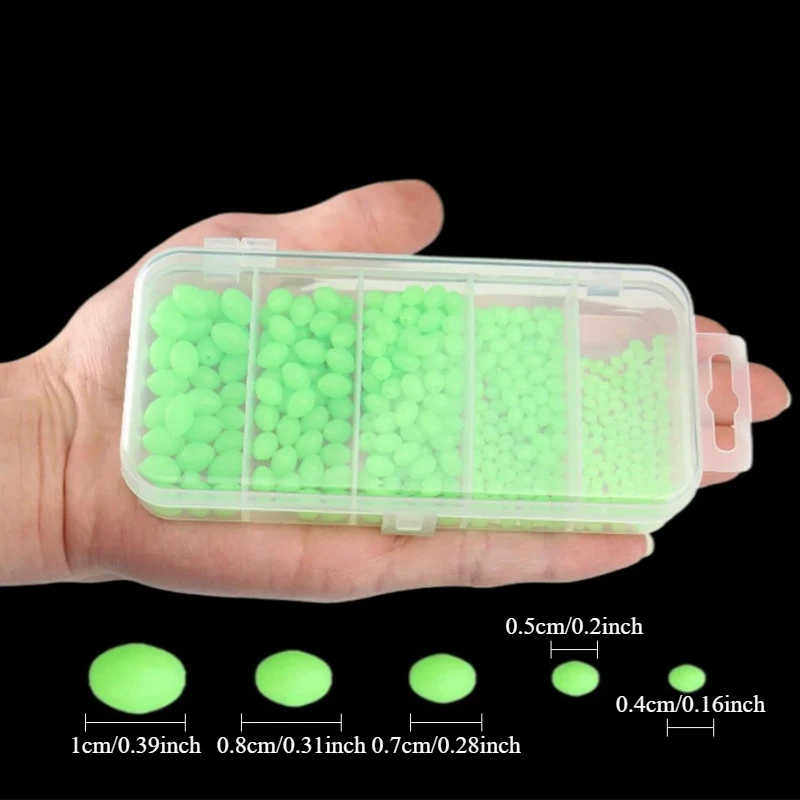 Ackibbik 375pcs/box Luminous Fishing Beads Sea Fishing Accessories Soft Worms Glow Sea Fishing Lure Bait Night Fishing Bead - view 2