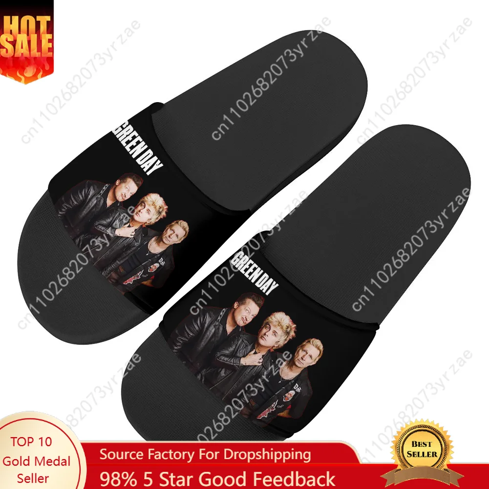 

Green Day Flip Flops Home Slippers Mens Womens Teenager Family Slippers Bathroom Pool Fashion Casual Sandals Custom Water Shoes
