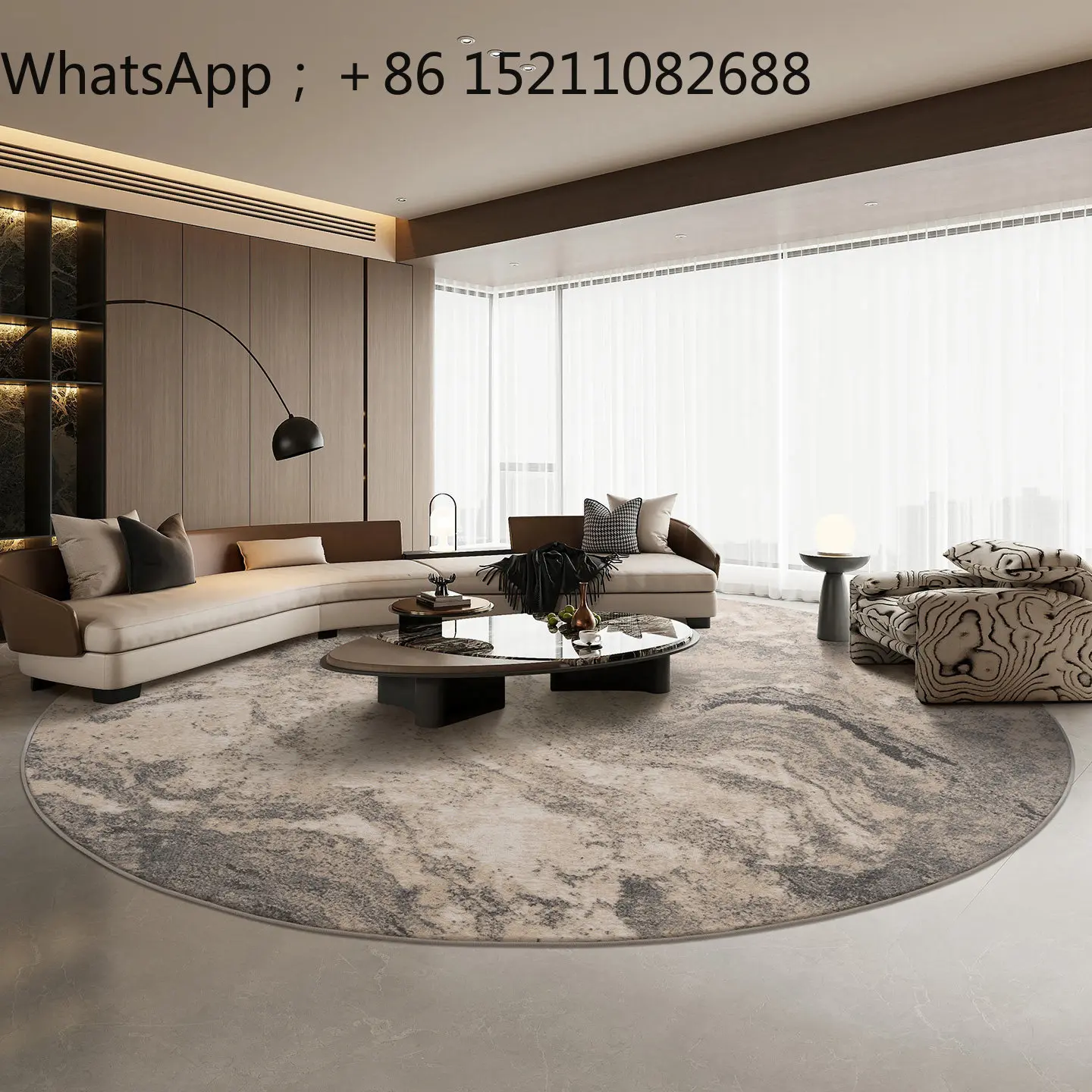 SCY round carpet living room modern light luxury high sense simple carpet home bedroom sofa blanket