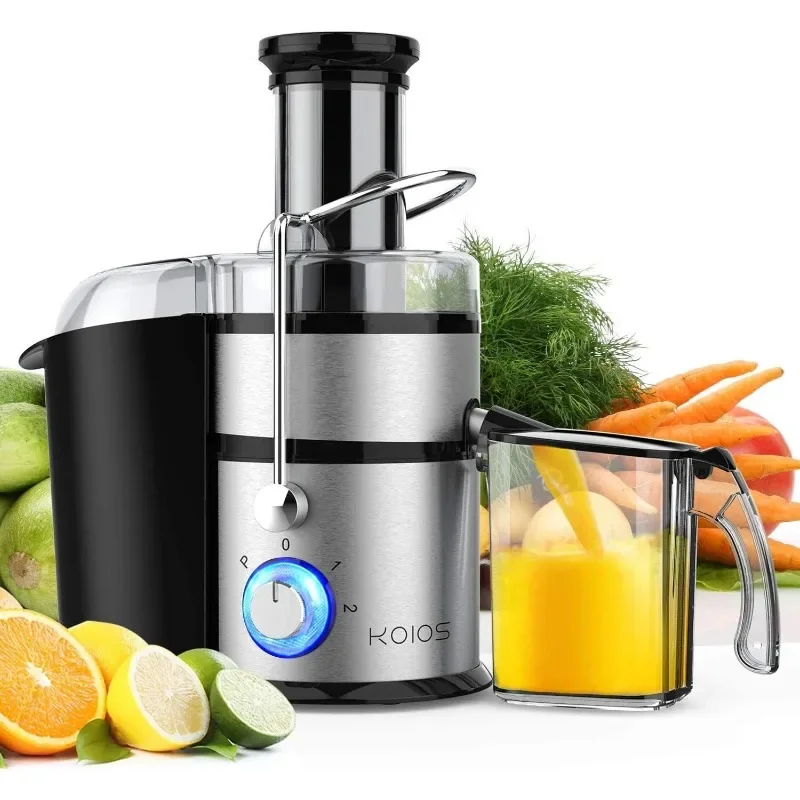 

1300W KOIOS Centrifugal Juicer Machines, Juice Extractor with Extra Large 3inch Feed Chute, Full Copper Motor, Titanium