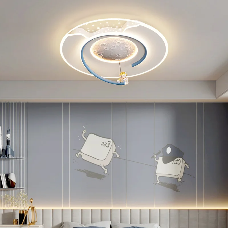 

Modern Simple Acrylic Ceiling Light Children Bedroom Space Moon Ceiling Lamp Eye Protection Luminaires Kitchen Study Theme Hotel