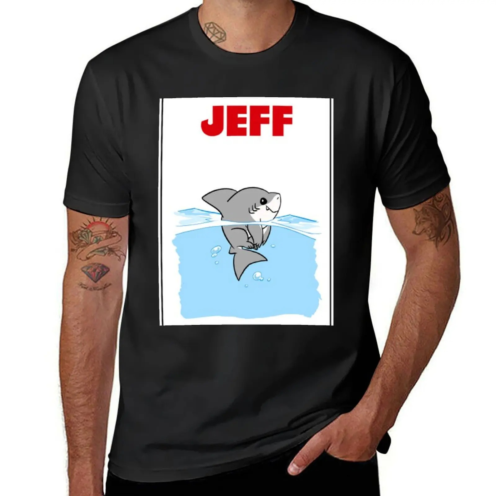

Jeff The Landshark T-Shirt valentines clothes vintage graphic tee oversize t-shirts man clothing for men