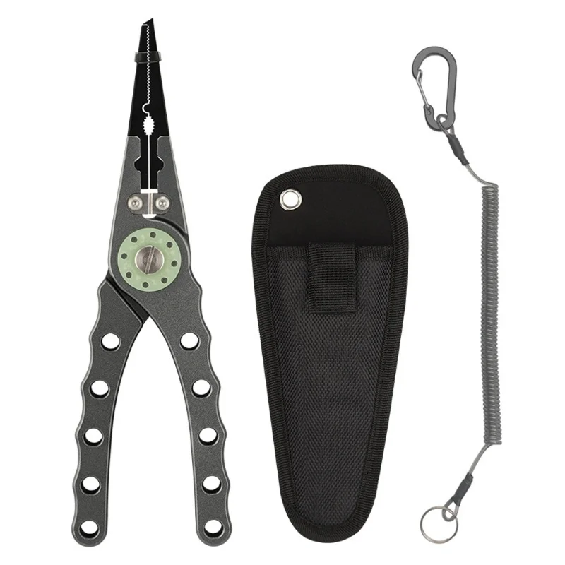 

Aluminum Fishing Pliers Hook Remover Open Ring Multifunctional Fishing Tool 20cm For Fresh And Salt Water