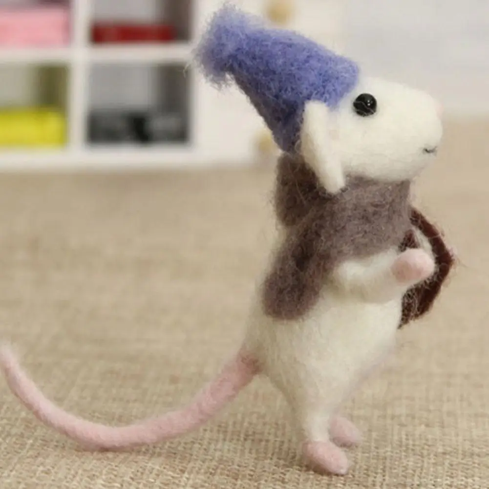 DIY 쥐 모양 펠트 장난감 인형 수제 재료 가방 DIY 인형 미완성 만화 귀여운 쥐 키트 봉제 인형 파티 생일 선물