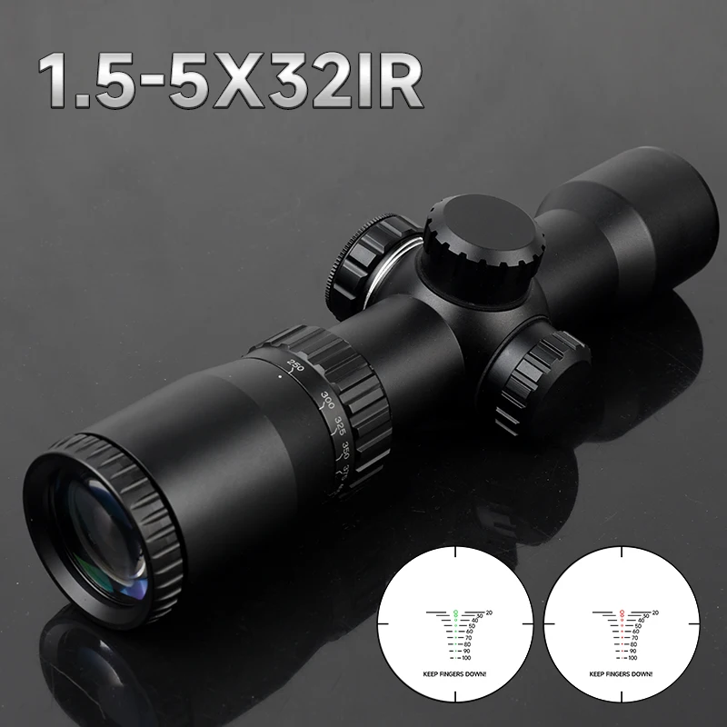 

1.5-5X32 Professional Riflescope Red Dot Green Illuminated Optical Sight IRG Crossbow Short Hunting Scope Hunting Rifle Scope