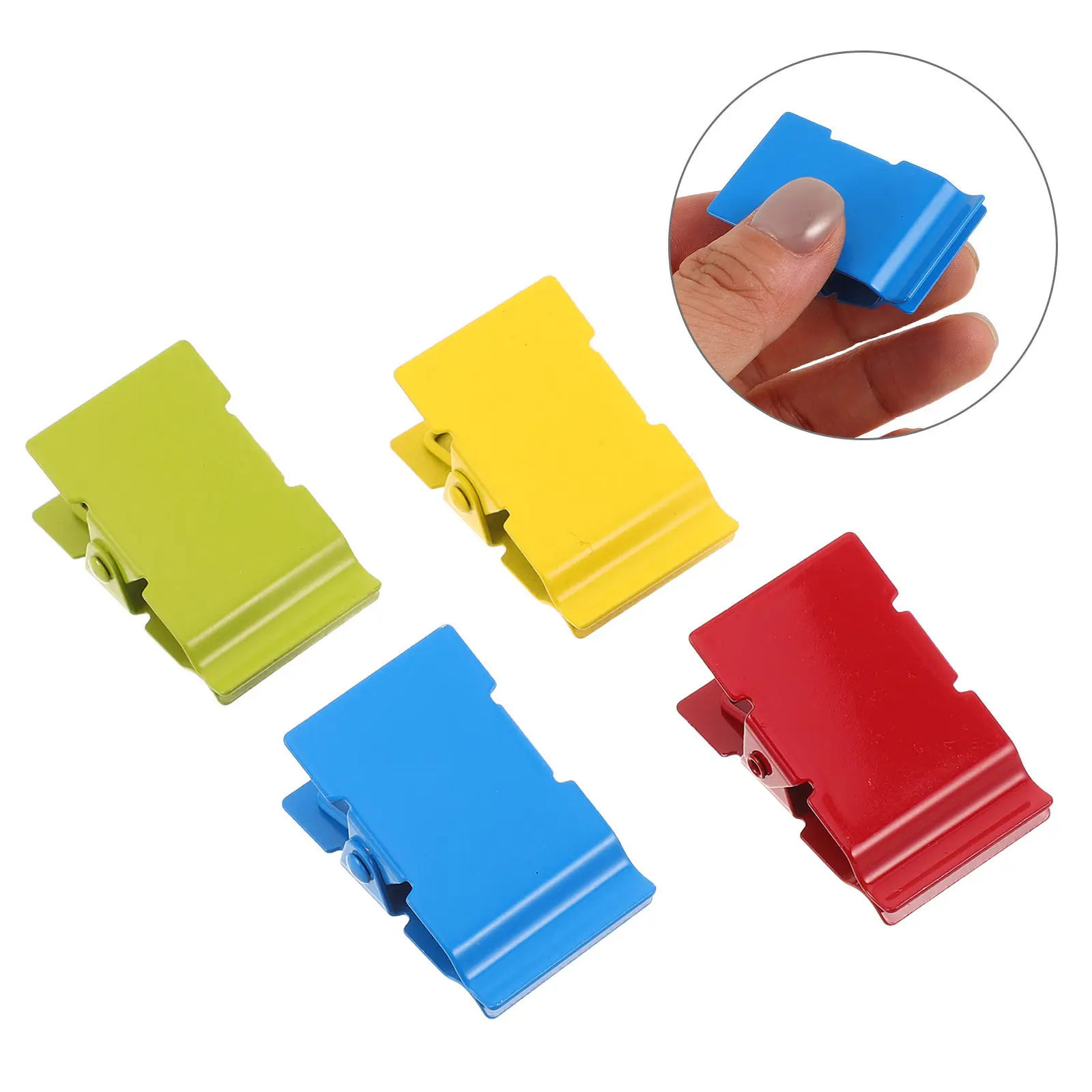 4Pcs Large Metal Clips Colorful Binder Clips Rustproof Paper Clamps Office Supplies Document Organizer Paperclips