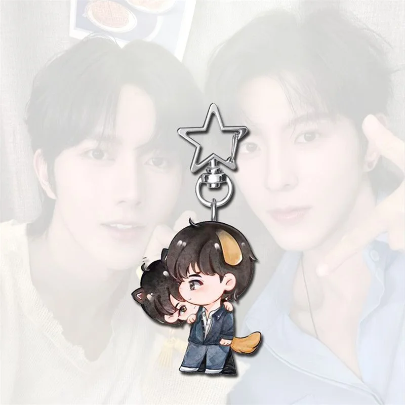 TV ABO الرغبة ألفا إنجما شنغ شاويو هوا يونغ تأثيري المفاتيح الاكريليك حلية مفتاح سلسلة كيرينغ الشكل اكسسوارات الدعامة #6