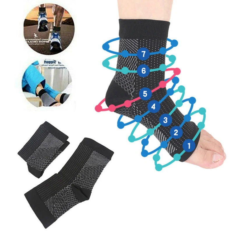 2 Pcs/Pair Sports Ankle Brace Compression Socks Anti Fatigue Foot Sleeve Breathable Net Foot Sleeve Anklet Protective Gear