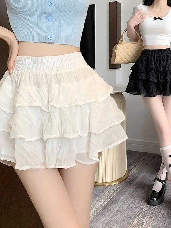 

Белая юбка Gentle Wind, женская весна-лето, новая балетная юбка-тортик, пышная ультра-короткая юбка трапециевидной формы