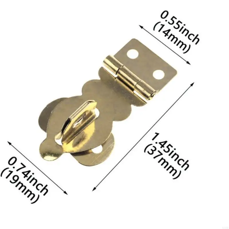 Decorative Brass Hasps Miniature Brass Latches set for Gift Boxes & Dollhouses