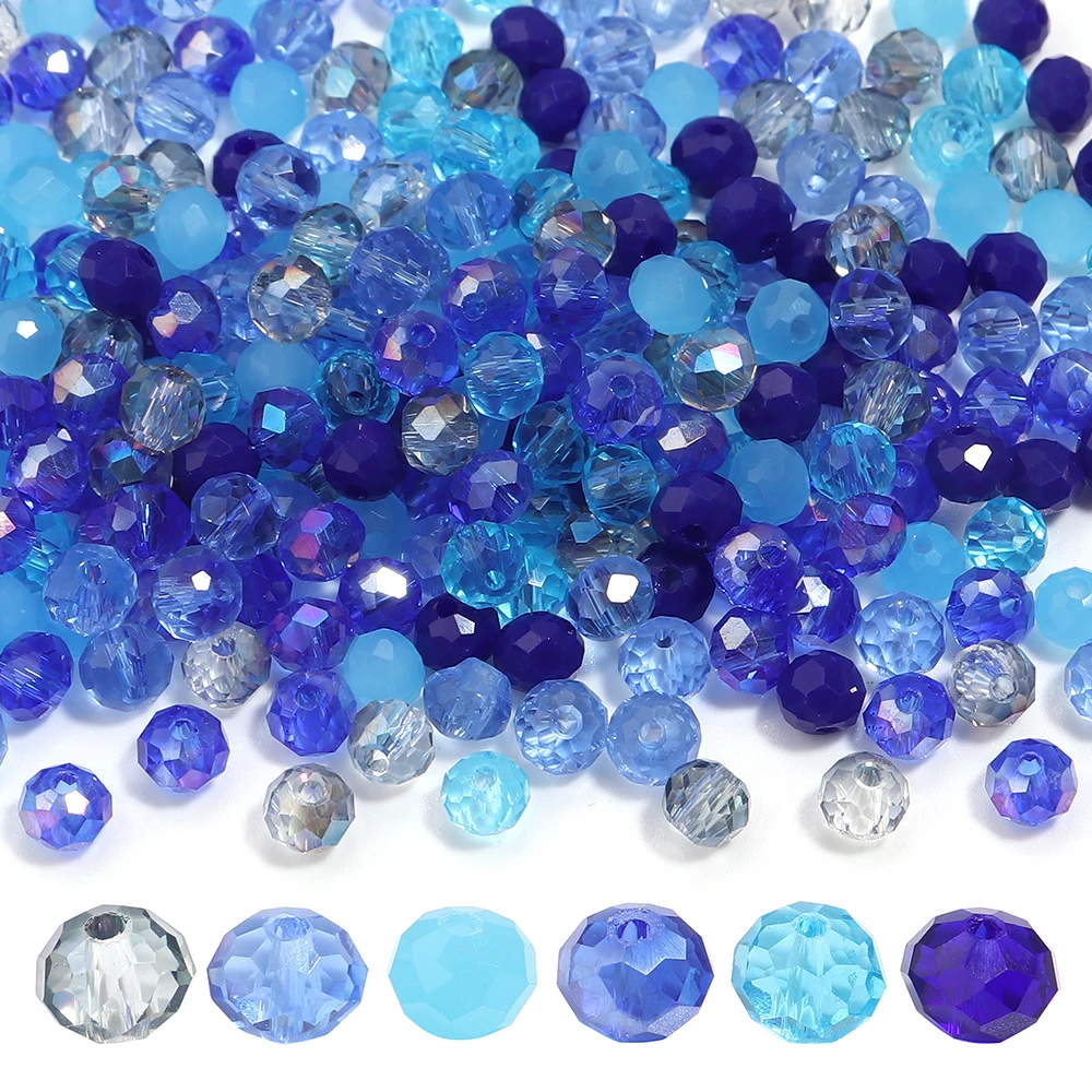 Blauwe veelkleurige rondelle Oostenrijk gefacetteerde kristallen glazen kralen losse spacer ronde kralen voor sieraden maken zomerstijl groothandel