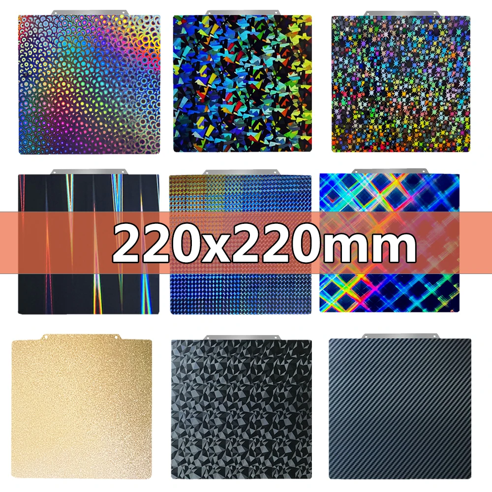 

220x220mm Build Plate PEI Sheet PEO PET Plate for Anycubic Mega Pro Anet A8 Duplicator I3 Double Sided Spring Steel Bed Sheet