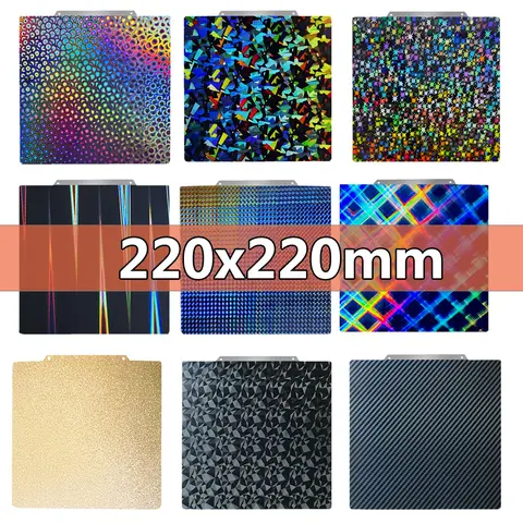220x220mm PEI Sheet for Anycubic Mega Pro Anet A8 Duplicator I3 Build Plate 3D Printer Parts Double Sided Spring Steel Sheet