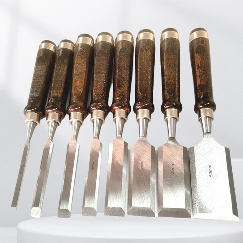 

8 PCS Carving Tool Set Woodworking Chisel Kit Flat Multi-function Chisel Beech Handle Turning Tool Professional Engraving Tools
