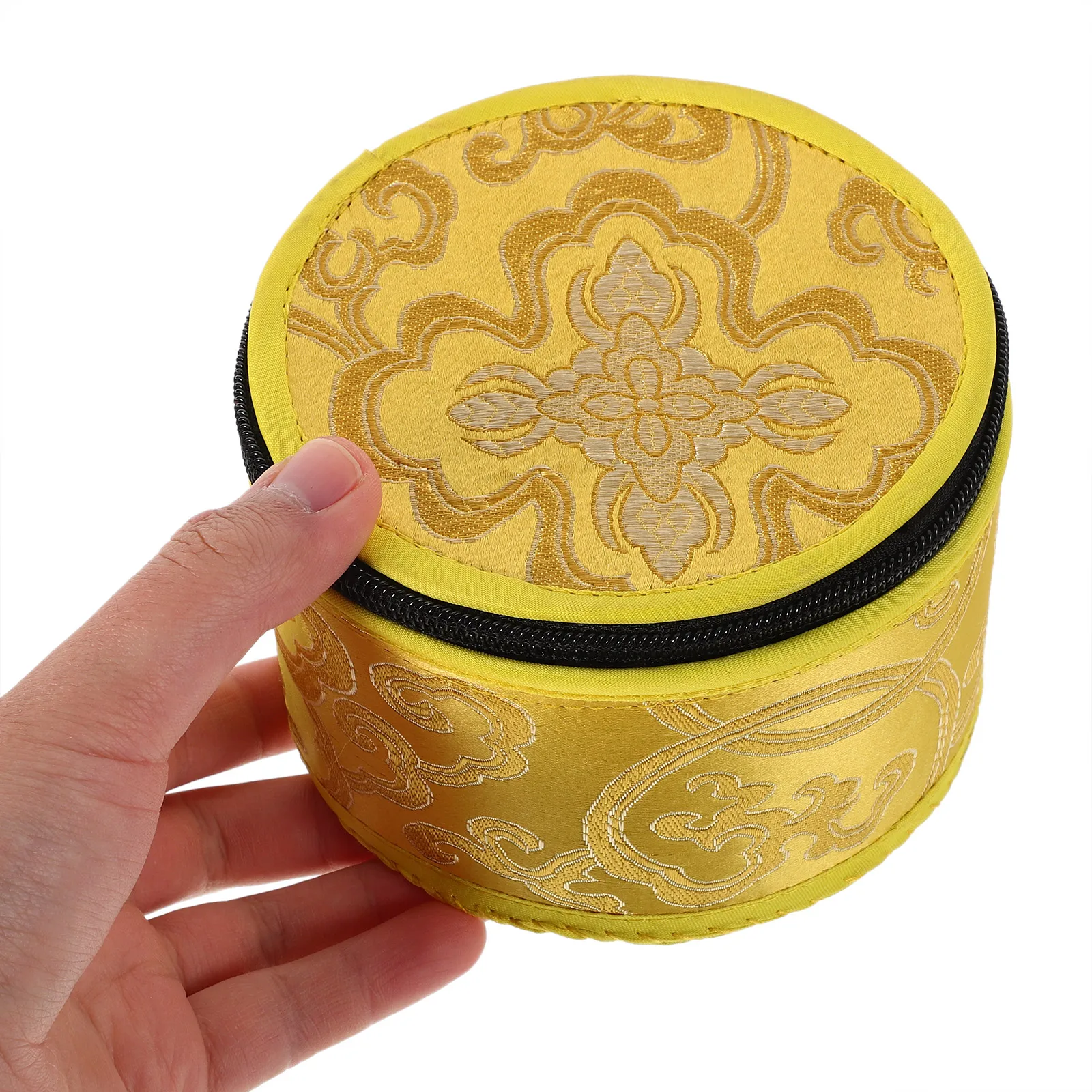 المدمجة المحمولة جرس الموسيقى حقيبة للتخزين سستة إغلاق حاوية صغيرة لحقيبة اكسسوارات التأمل الصوتي التبتية #2