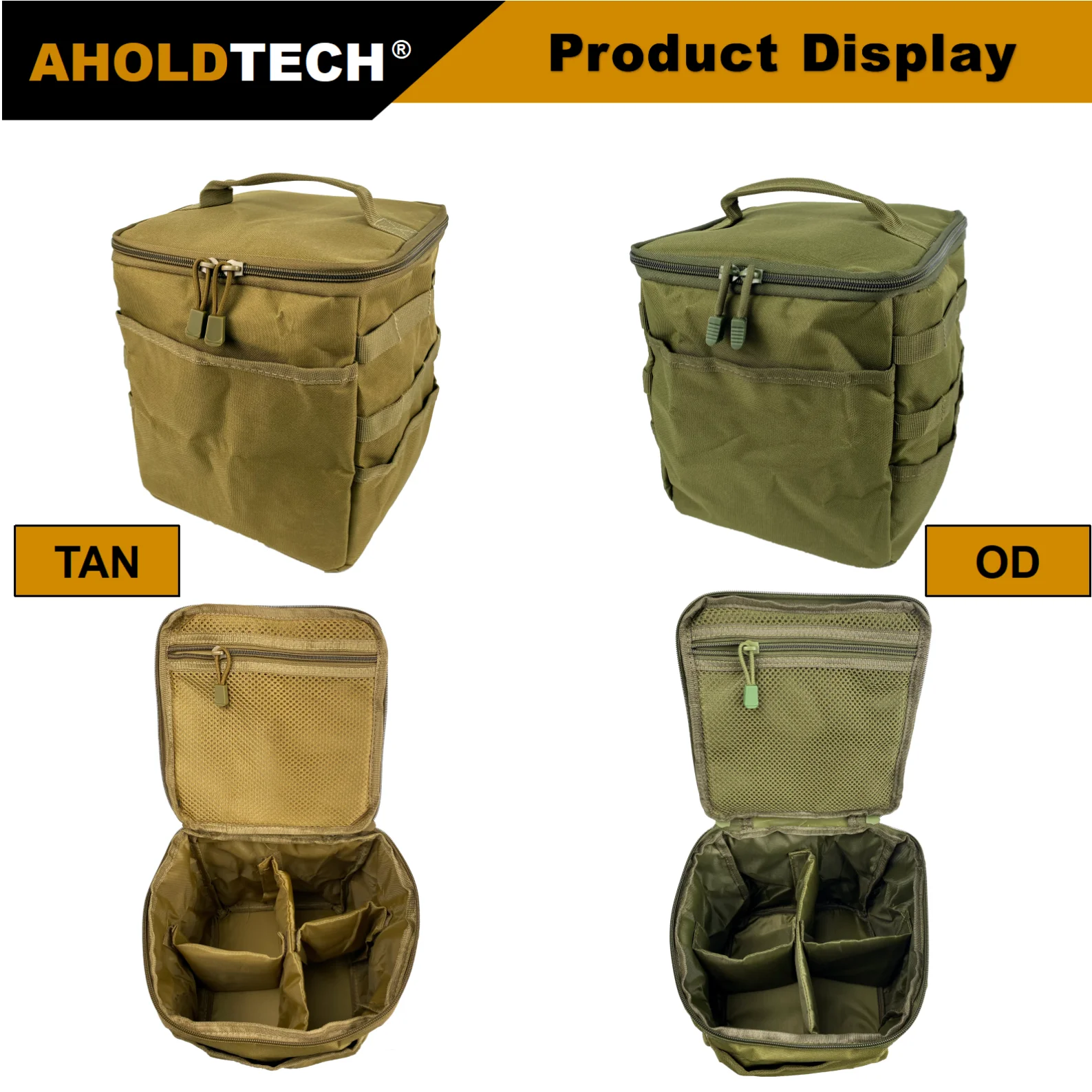 Aholdtech-Tactical Outdoor Molle Camping Piquenique Bolsa, mochila impermeável, lancheira, saco de armazenamento de alimentos portátil, grande