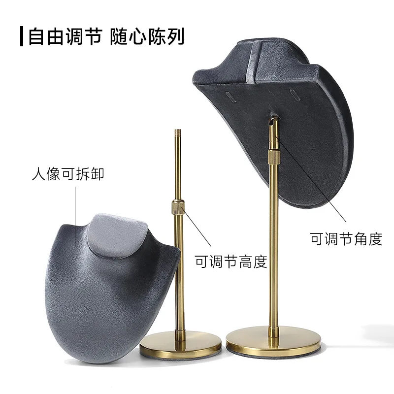 Necklace Pendant Portrait Display Stand Neck Model Vertical Display Jewelry Showcase Detachable