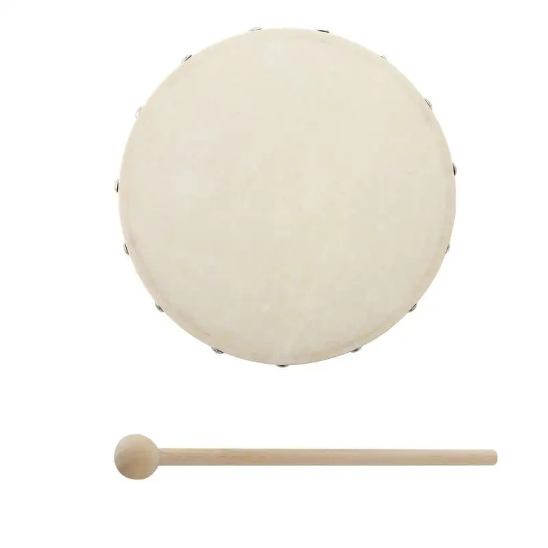 20/25cm Wooden Hand Drum Kid Percussion Toy Wood Frame Drum Set Portable Musical Instrument with Drum Stick Children Music Game