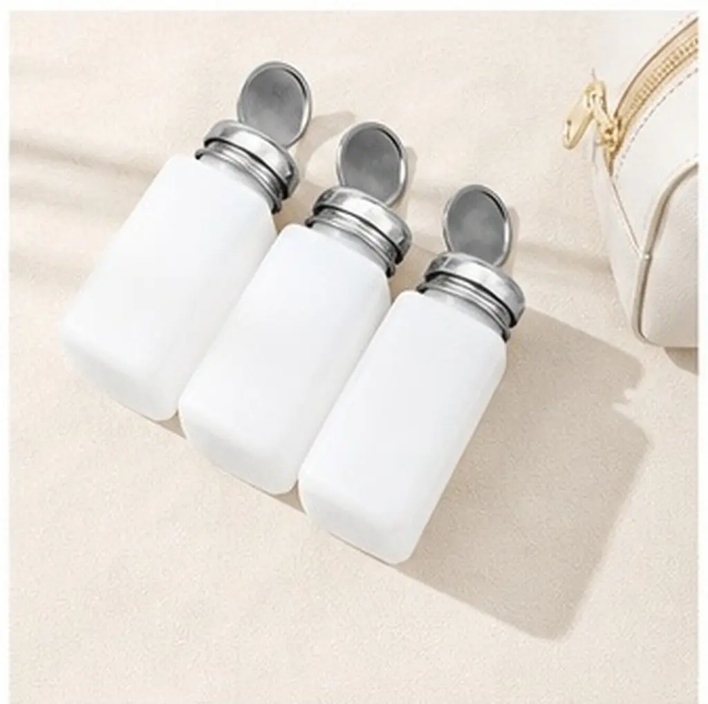 5Pcs Mini Pump Bottle Dispenser for Alcohol Nail Polish Remover Essential Oil Lotion Liquid Storage Compact Travel-Friendly