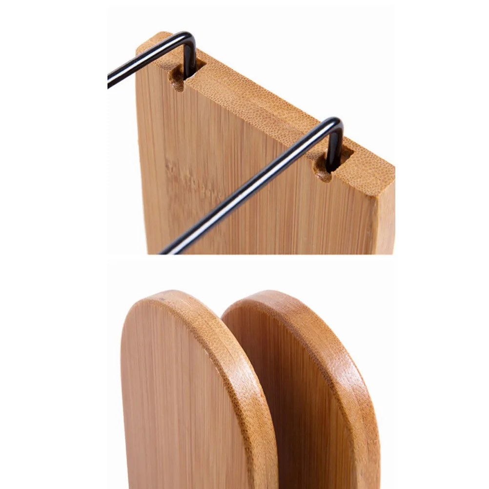 2Pcs Bamboo Bookends Retractable Book Organizer Sturdy Desktop Book Shelf Support Elegant Decor for Study Office