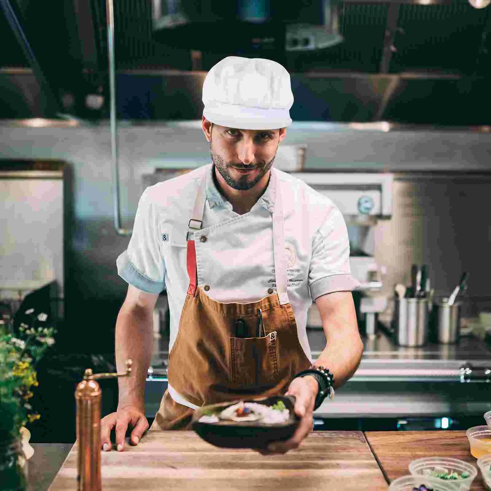 Chapeau de travail en coton respirant pour hommes et femmes, chapeaux de chef, casquette de restaurant, travail de la poussière, cuisine