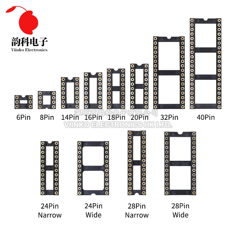 10 szt. Okrągłe złącze gniazdo IC DIP 6 8 14 16 18 20 24 28 40 wtyczek DIP6 DIP8 DIP14 DIP16 DIP18 DIP20 DIP28 DIP40