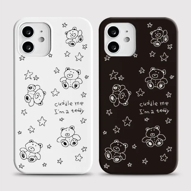 

Gentle Pattern teddy bear Phone Case for iPhone 17 16 15 14 13 12 11 Air Pro Max X XS XR XSMax 8 Plus Glossy Film Hard PC Cover