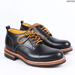 Goodyear-Welted Vintage leather men's shoes summer men's Dress luxury driving shoes sliding Leather casual Derby British gentlem