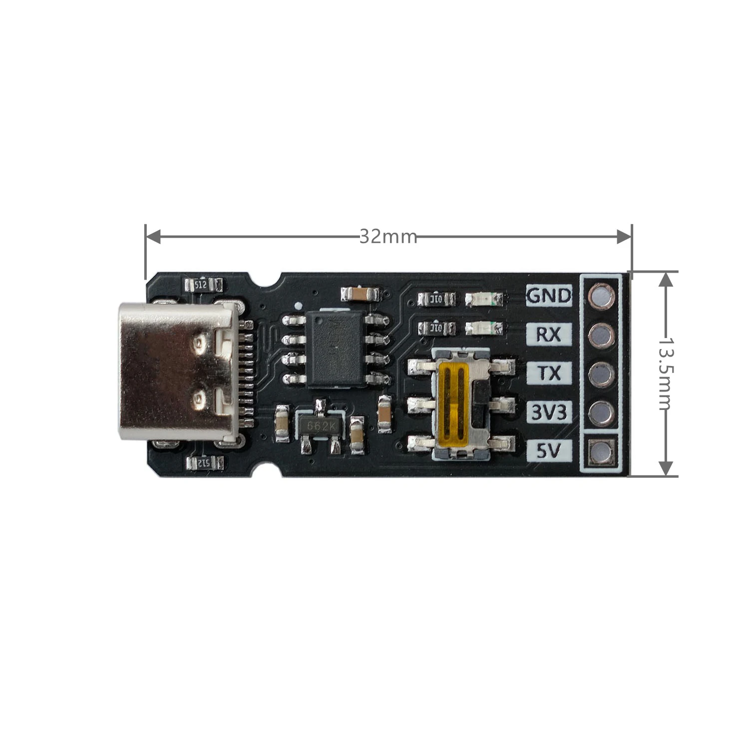 CH340N TYPE-C USB to Serial module USB TO UART TTL 3.3V/5V level Converter RX/TX Download debugging tools Brush Line