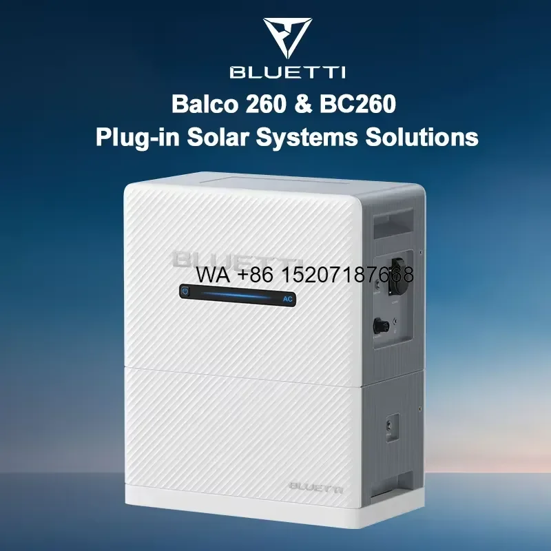 Wmwmnu Plug and Play Balcony Solar System 1200W AC Output 2300W Bypass 2.56kWh LFP Battery IP65 for DIY Home Balcony