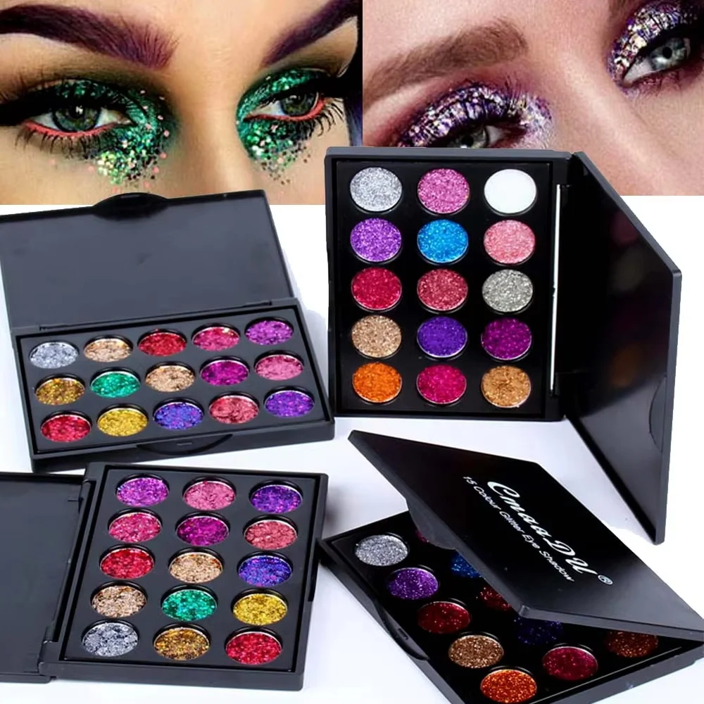 Paleta Cieni do Powiek 4/9/15/16 Kolorów, Jasne, Brokatowe, Błyszczące, Płynne Cienie do Powiek, Długotrwały Zestaw Cieni do Powiek