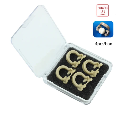 4 unids/caja abrazaderas de dique de goma Dental Clip de barrera de goma herramienta de materiales de resina puede Autoclavable 134 ° C Para herramientas de dentista