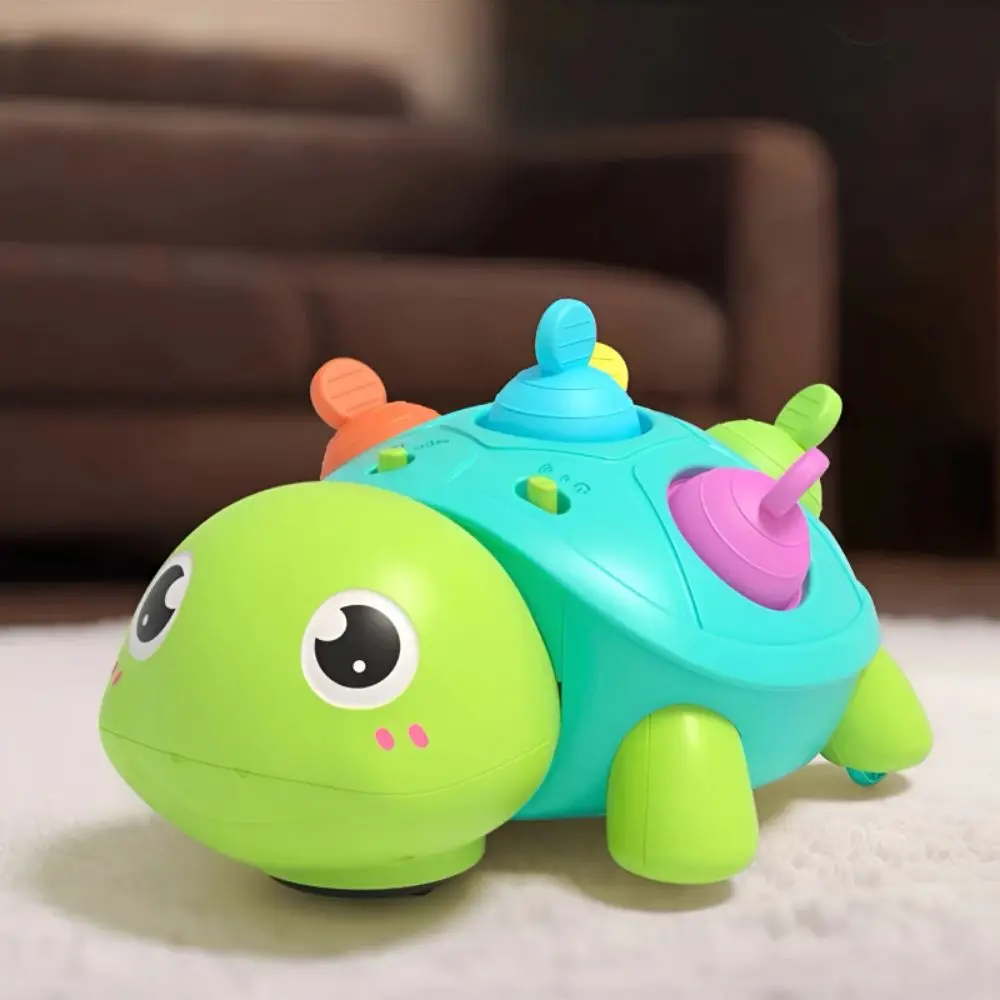 Tortuga Musical ligera y musical, detección automática, tortuga para caminar en movimiento educativa, simulación de captura, tortuga para gatear