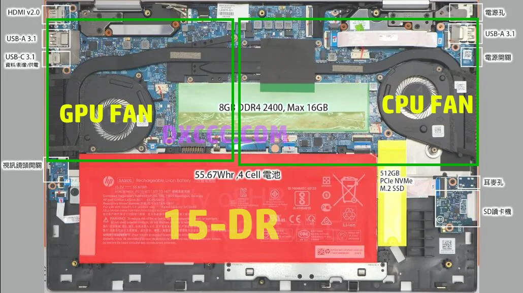 L53541-001 / L53542-001 FOR HP ENVY X360 15-DS 15-DS0004TX 15-DS0006TX 15-DS0010TX 15-DS1018TX TPN-W142 TPN-W143 CPU COOLING FAN