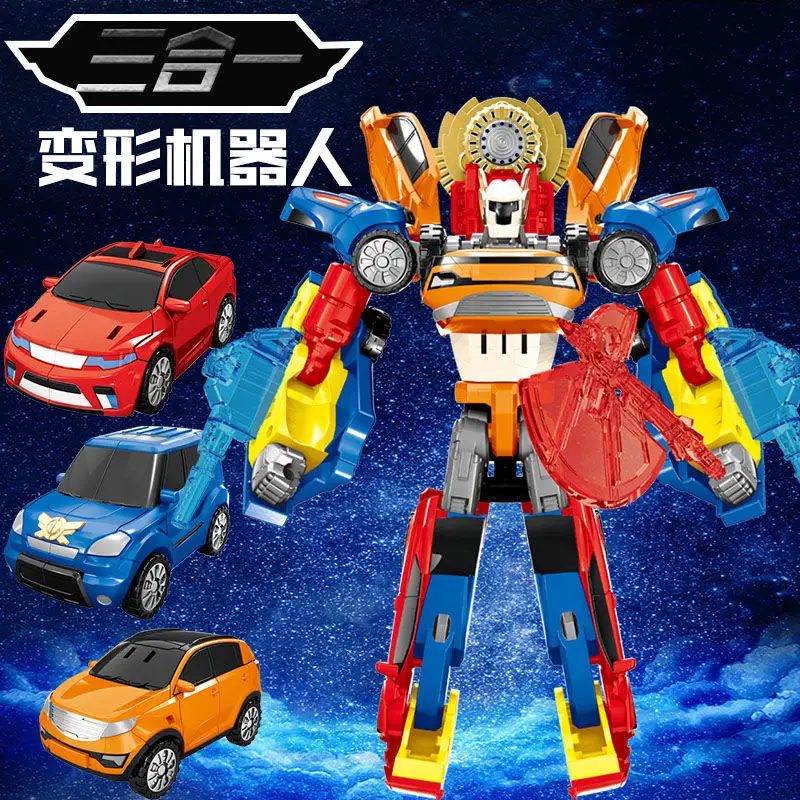 3 In 1 Tobots Transformation Robot Korea Cartoon Brothers Anime Deformation Car Airplane Toys for Child Christmas Gift