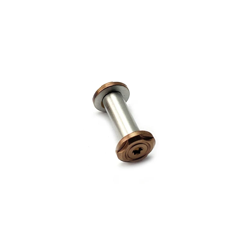 1PC. Rose Gold Knife Pivot Screws T8 Torx 5mm 6mm Shaft Geometric Pattern Folding Knife Hardware with Free Tool