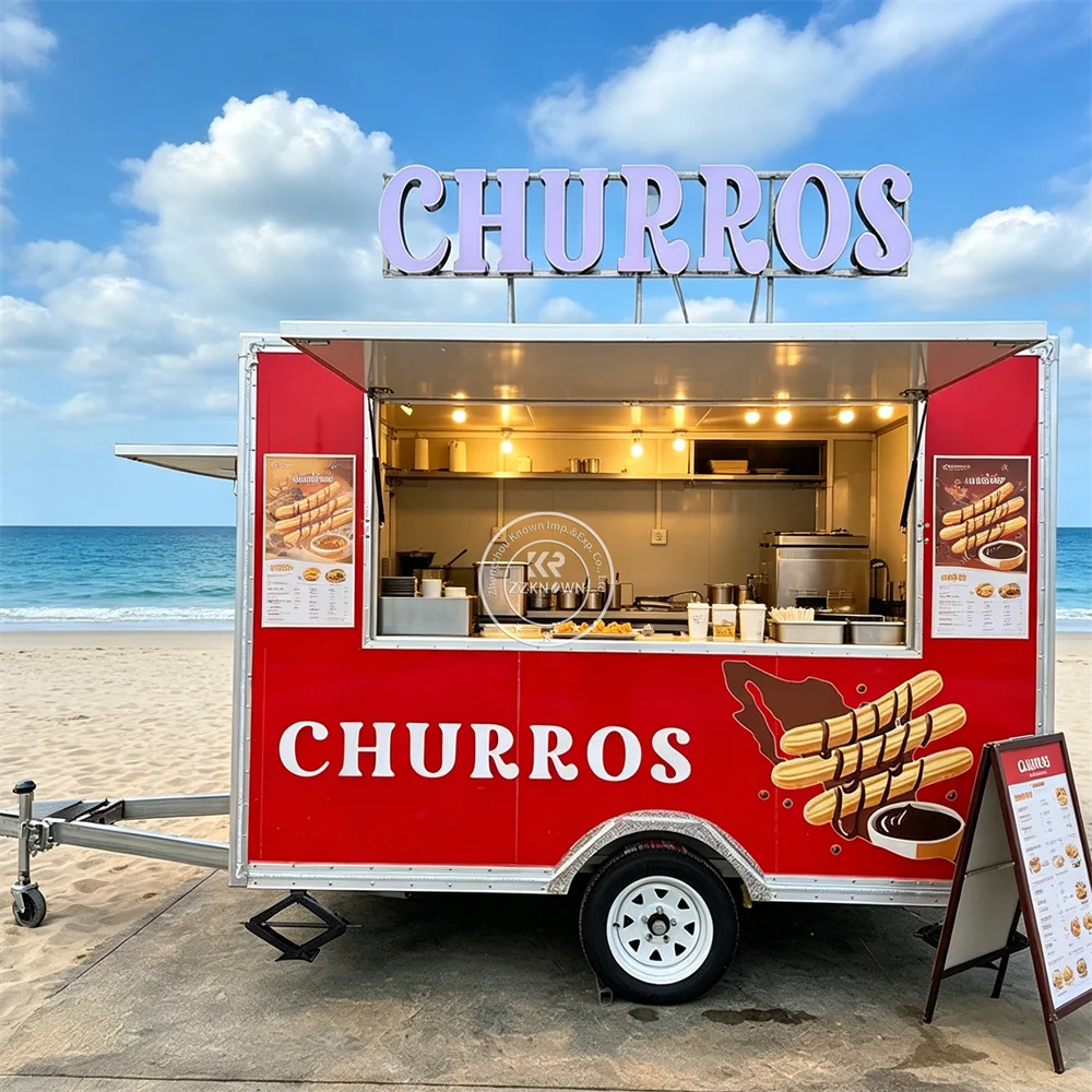 

Street Coffee Truck Mobile Hot Dog Snack Cart USA Customized Concession Food Trailer With Complete Kitchen Setup