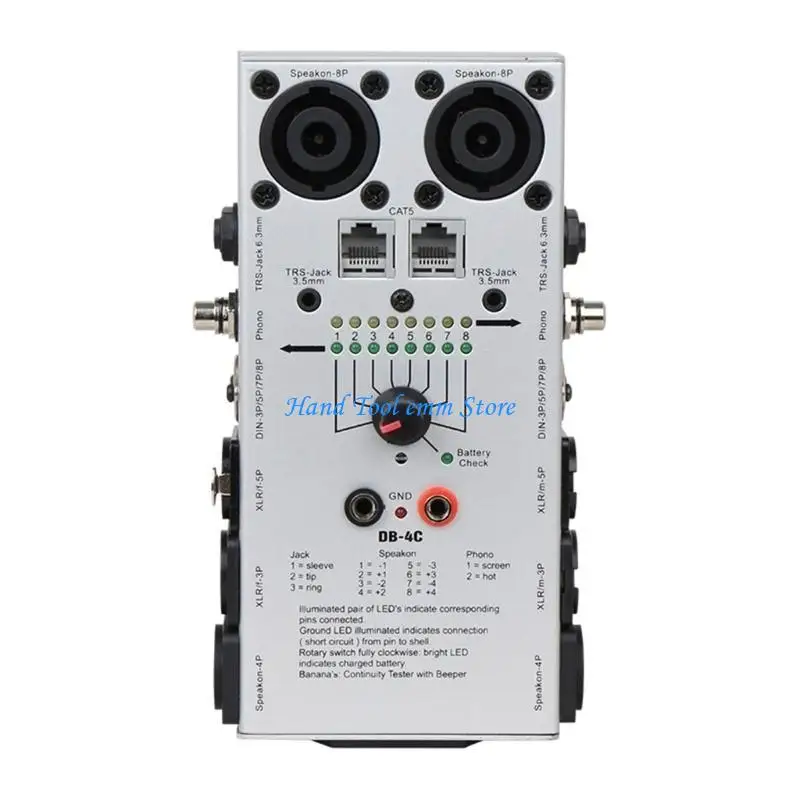 

H37F Comprehensive Auditory Networking Cable Checker Tester With LED Indicators For Musicians Technicians Speakon 8P