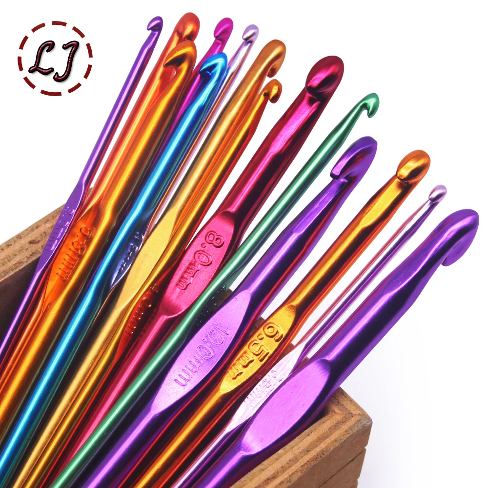 New Metal Knitting Needles Crochet Hooks Handmade DIY Hand Craft Yarn Hook Weave Sweater 3/4//5//6/6.5/7/8/9/10mm Sewing Tools