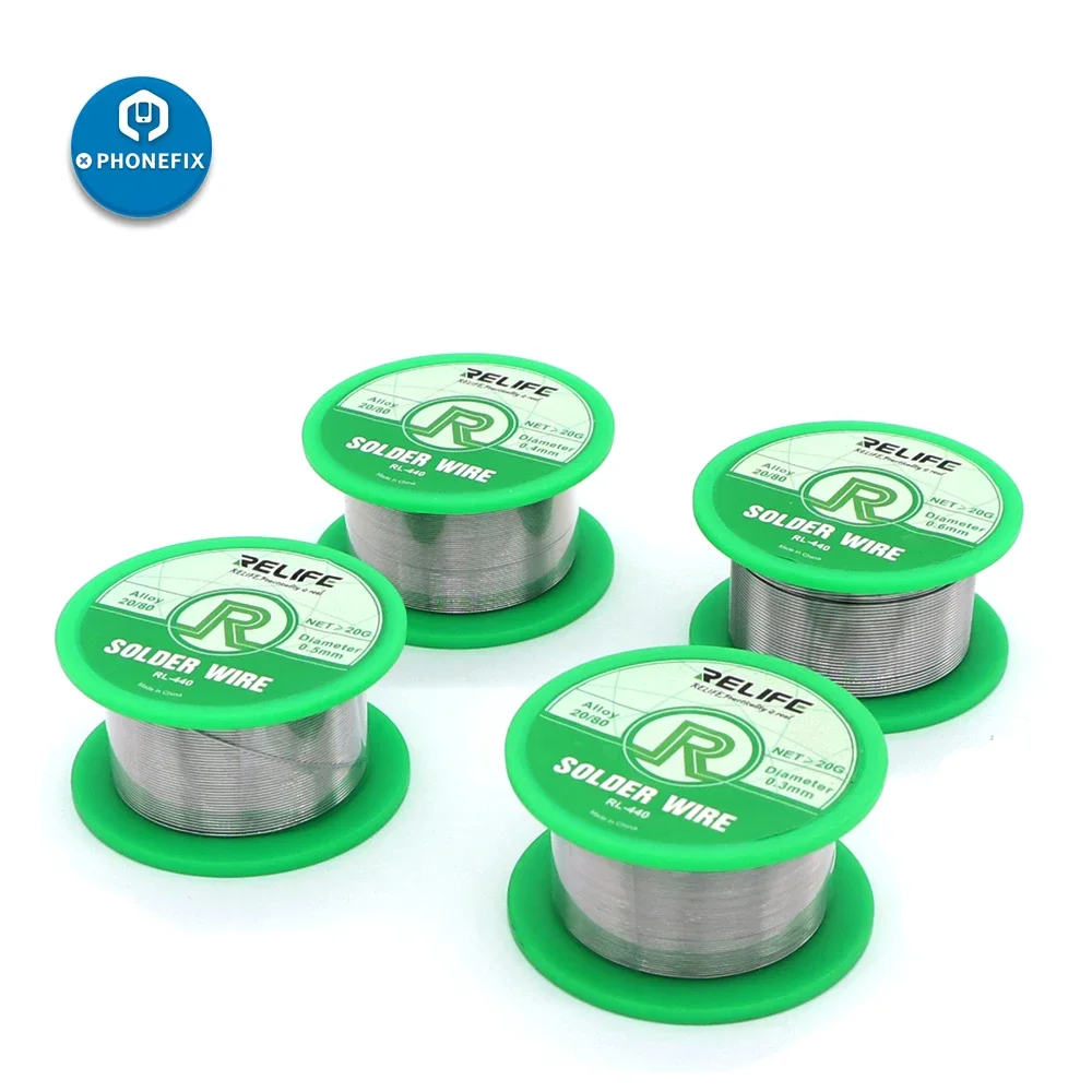 RELIFE 0.3/0.4/0.5/0.6mm Soldering Wire Active Rosin Core Tin Wire 20g for Mobile Phone Motherboard BGA  Welding Repair