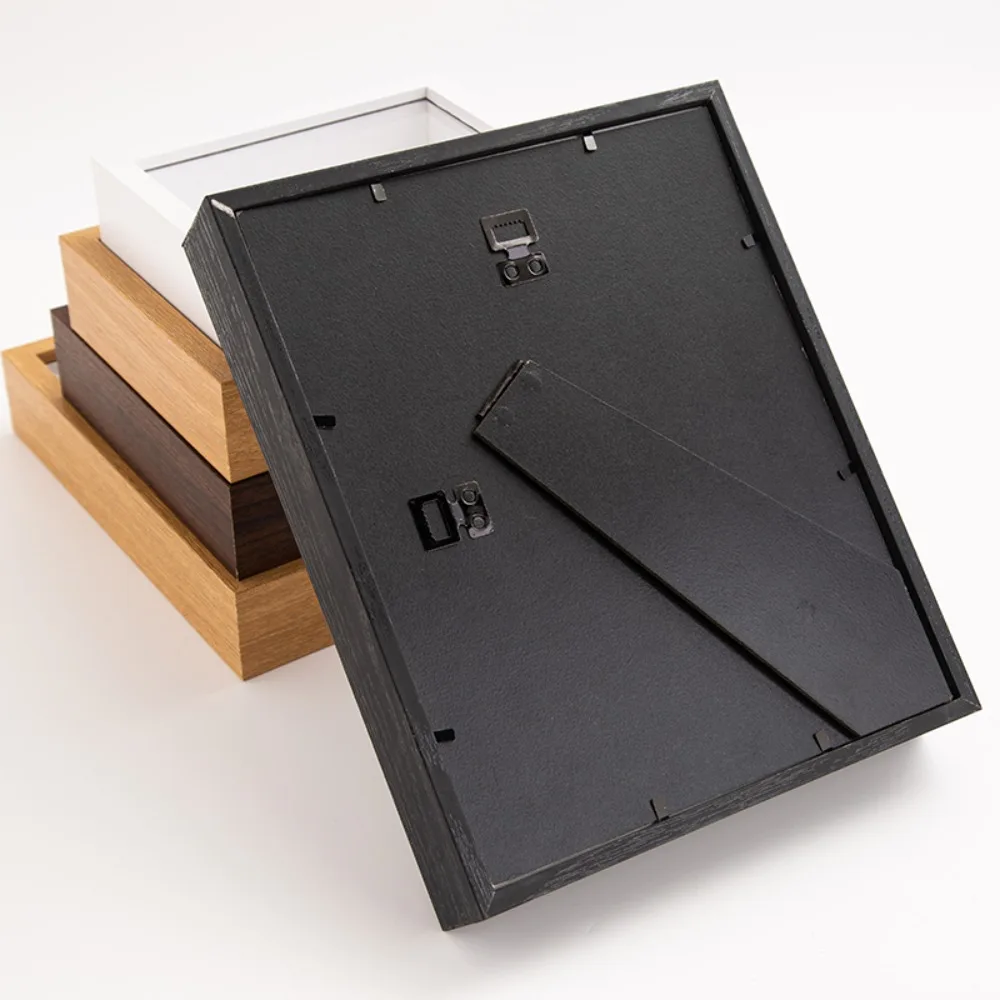 Portable Multi-size Shadow Box Frame Rectangular Acrylic Wooden Photo Frame Natral Wood Black Display Case Dried Flower