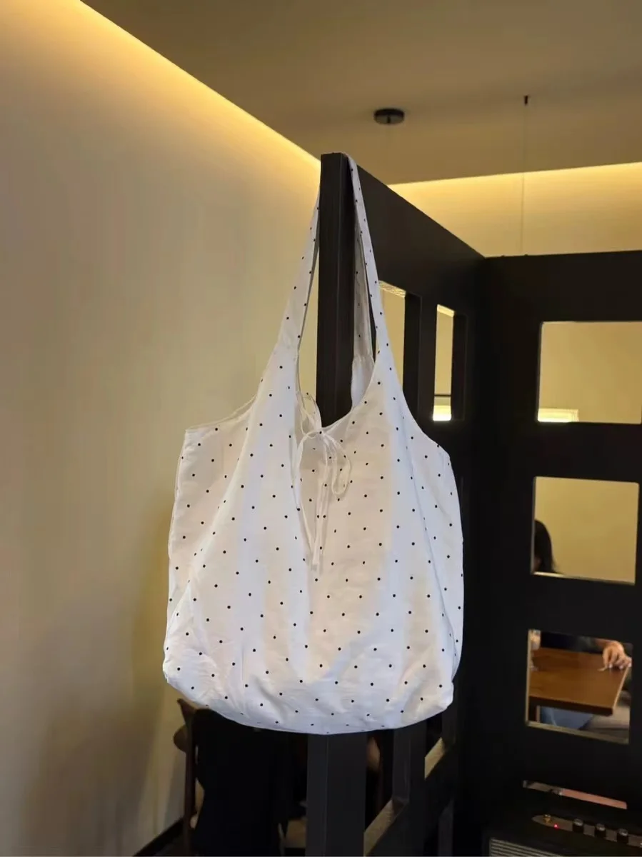 

Bow Canvas Bag for Women 2025 New Large Capacity Versatile Single Shoulder Commuter Underarm Bags