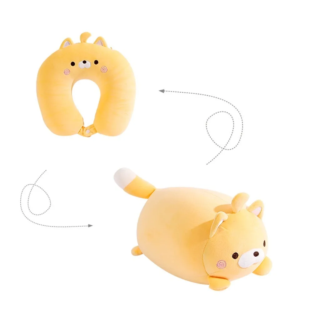 Dual-purpose Deformable Cat U-shaped Pillow Skin-friendly Foam Particle Travel Pillow 2 in 1 Soft Neck Pillow Business Trip