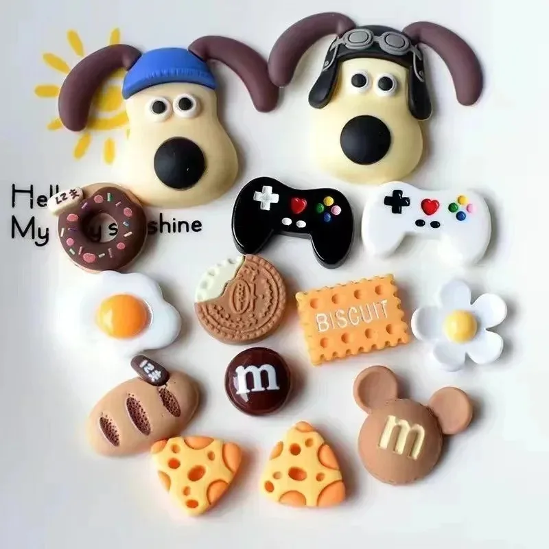 1 مجموعة 3D لطيف الكرتون الكلاب إكسسوارات أحذية بنين بنات الصنادل حديقة إبزيم حذاء زينة تناسب سحر