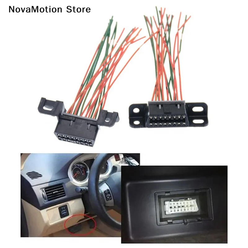 [NM]16 Pin Car Computer Detection Universal Connector Main Line Cable Female Extension Connector Obd 2 Adapter Cable[NM]