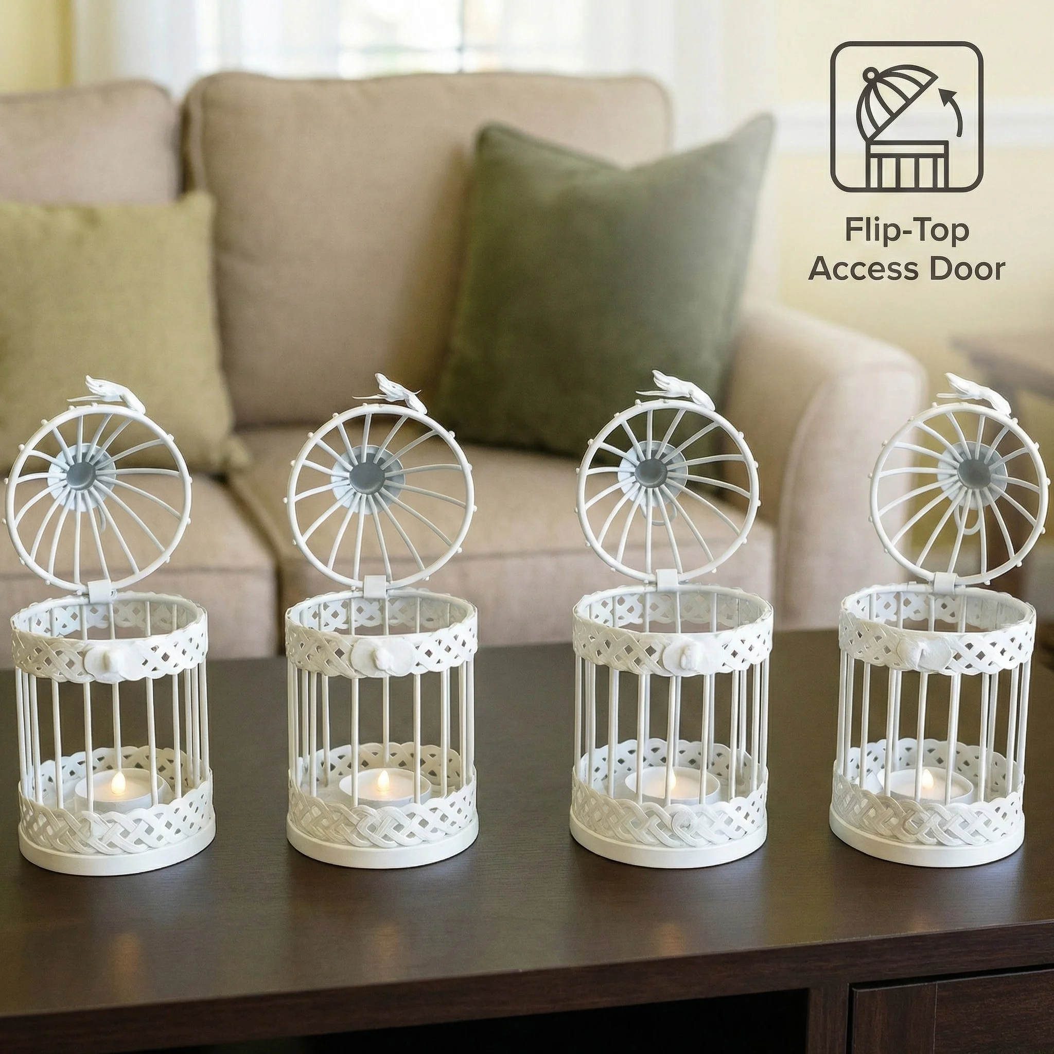 Set of 4 Decorative Bird Cage - Candle Holder Set 리뷰 및 가격